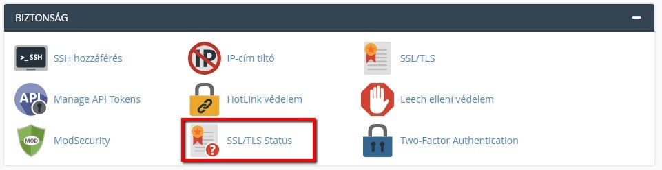 SSL beállítás Cpanel felületen - 1